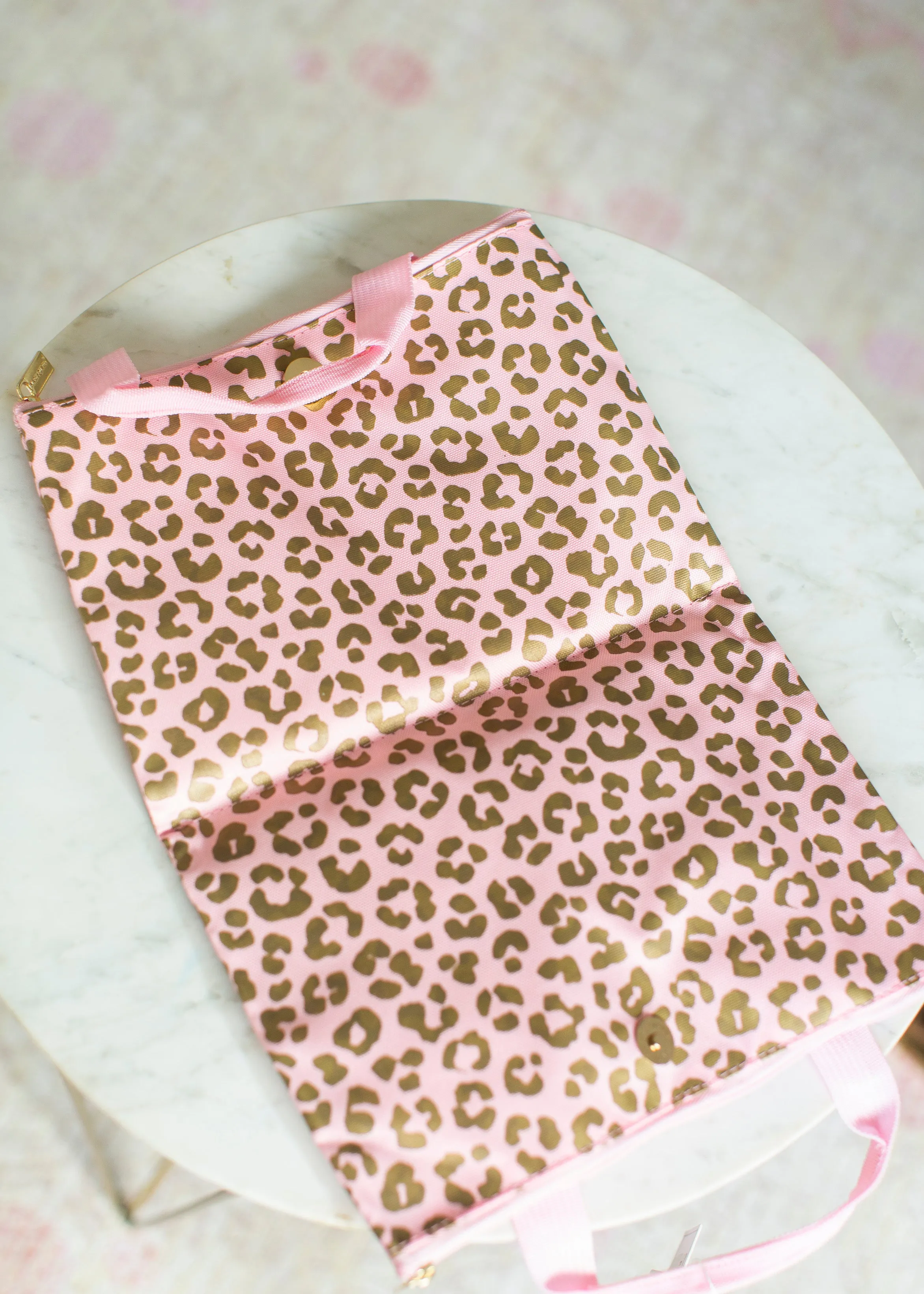 All The Things Blush Leopard Zipper Pouch - FINAL SALE