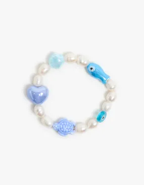 Blue Paloma Pearl Bracelet - Blue