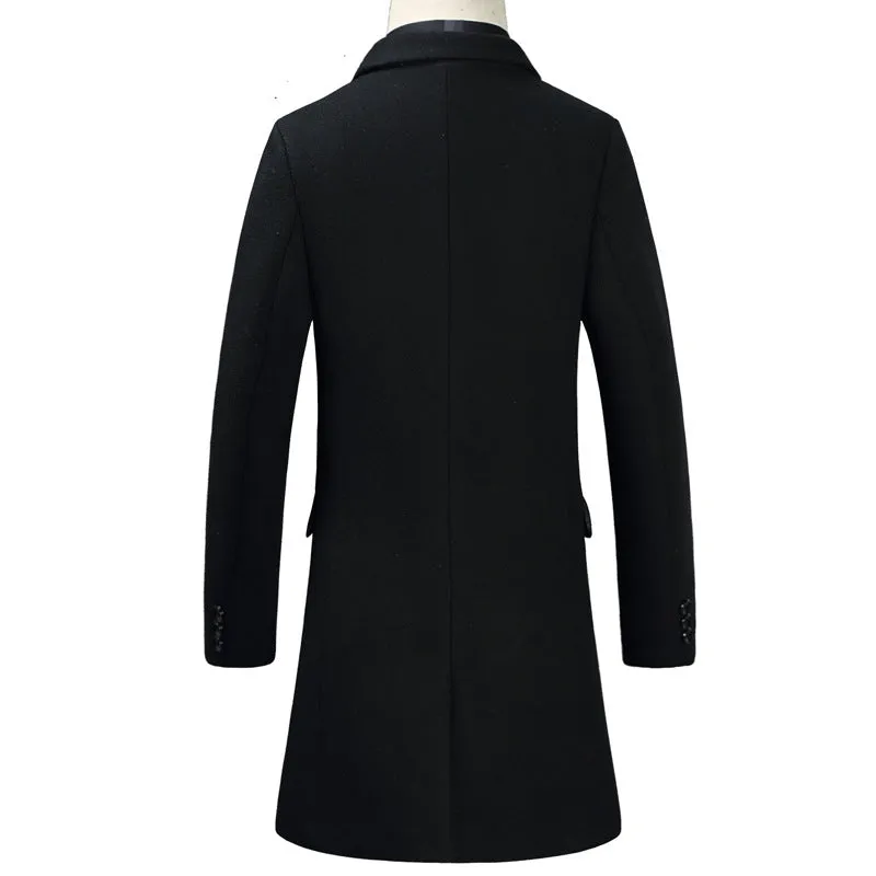 British Gentlemen Thick Long Wool Coat