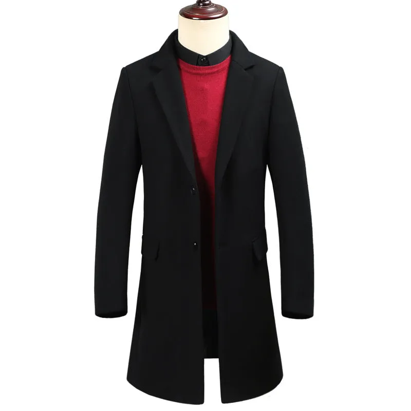 British Gentlemen Thick Long Wool Coat