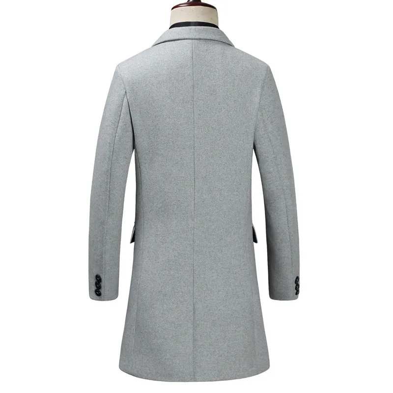 British Gentlemen Thick Long Wool Coat