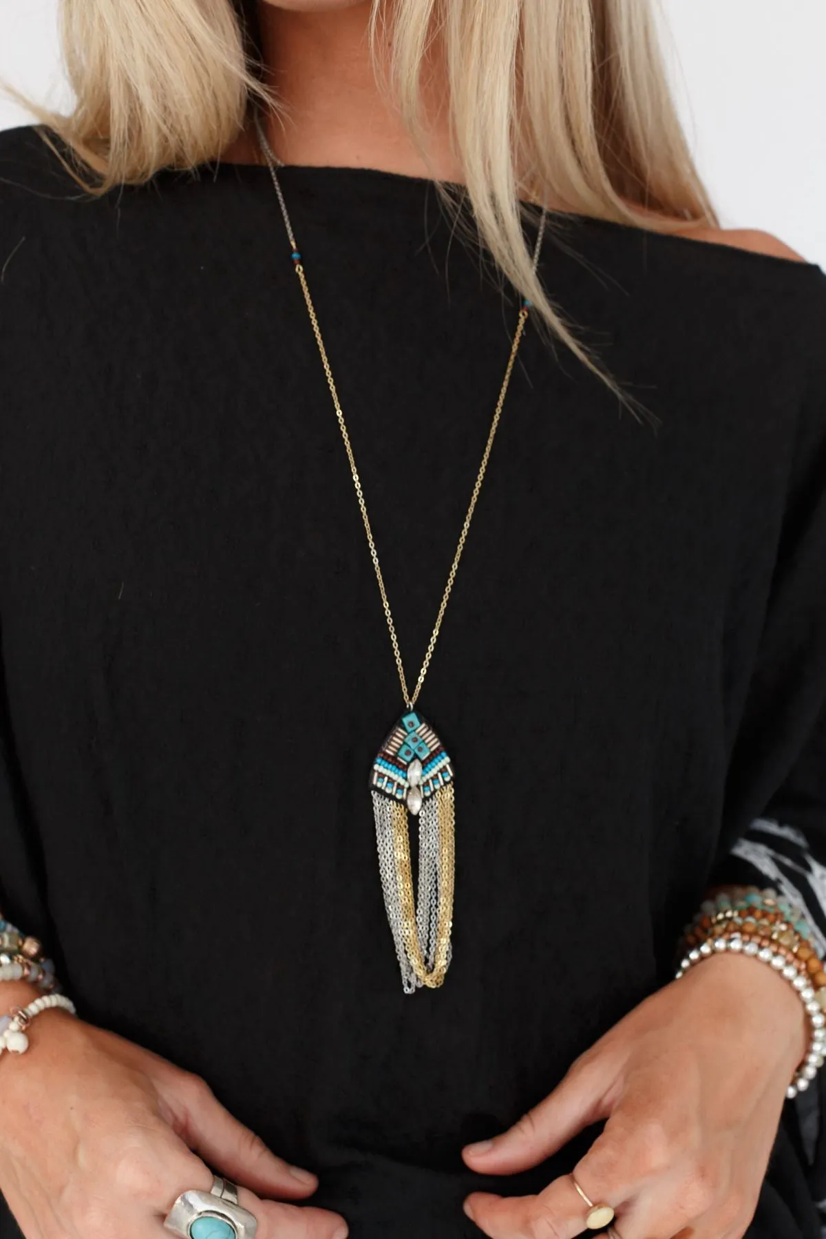 By Sea Medallion Necklace - Turquoise