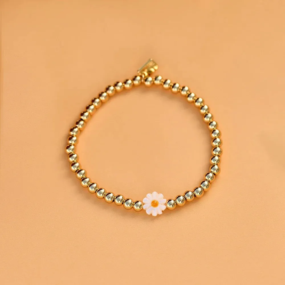 Daisy Bead Stretch Bracelet