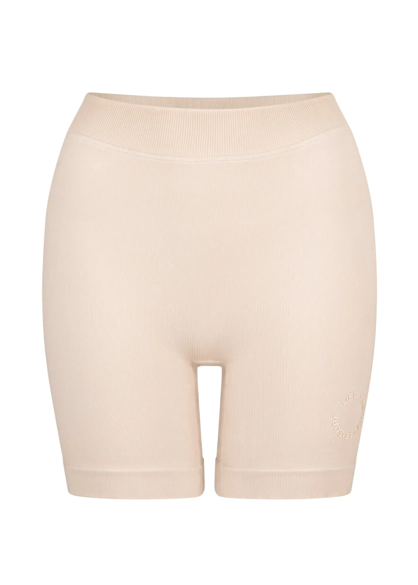Fine Ribbed Biker Short - Chalk