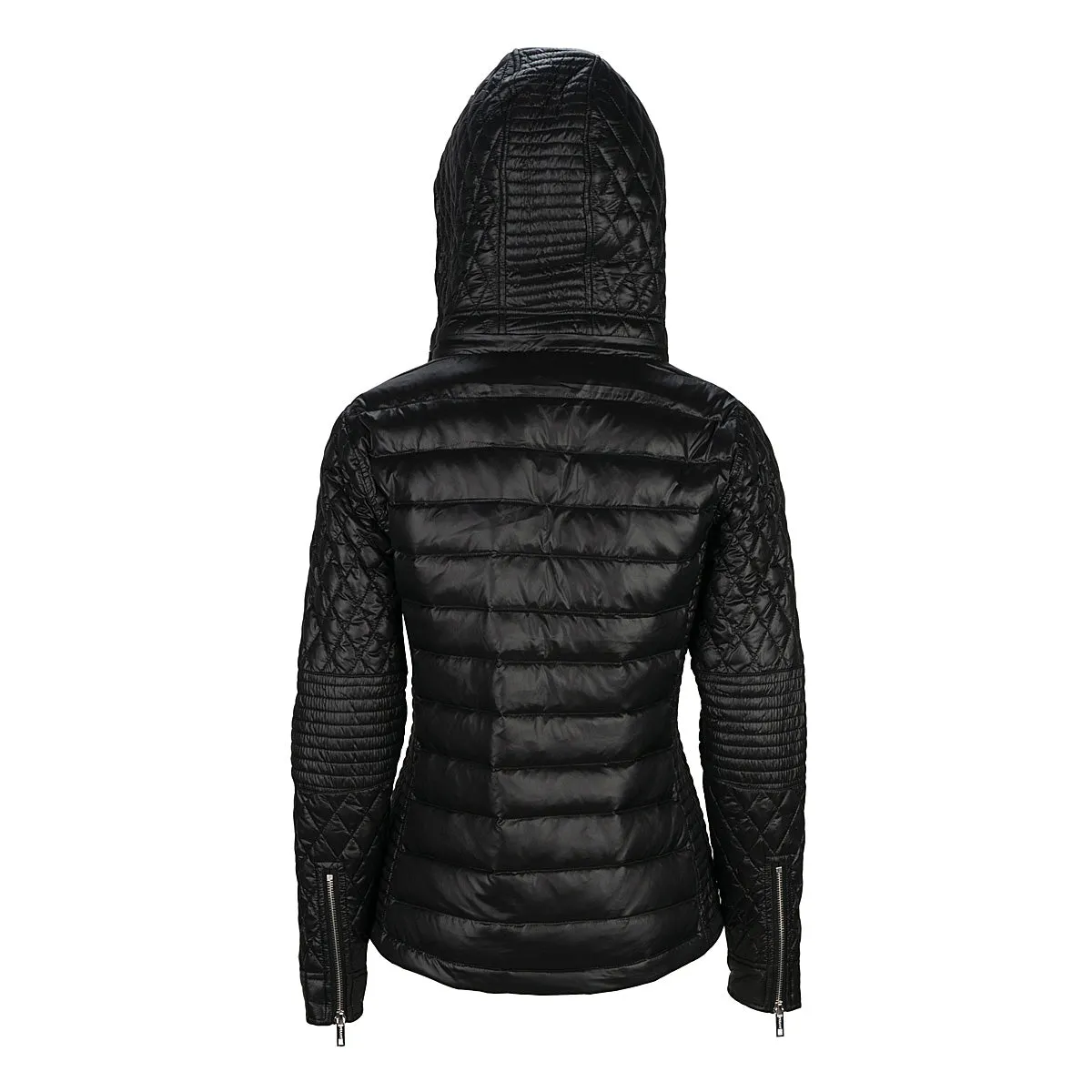 FLORENCE BIKER PUFFER JACKET - BLACK