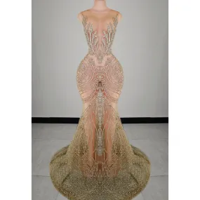 Fuego Rhinestone Mermaid Gown