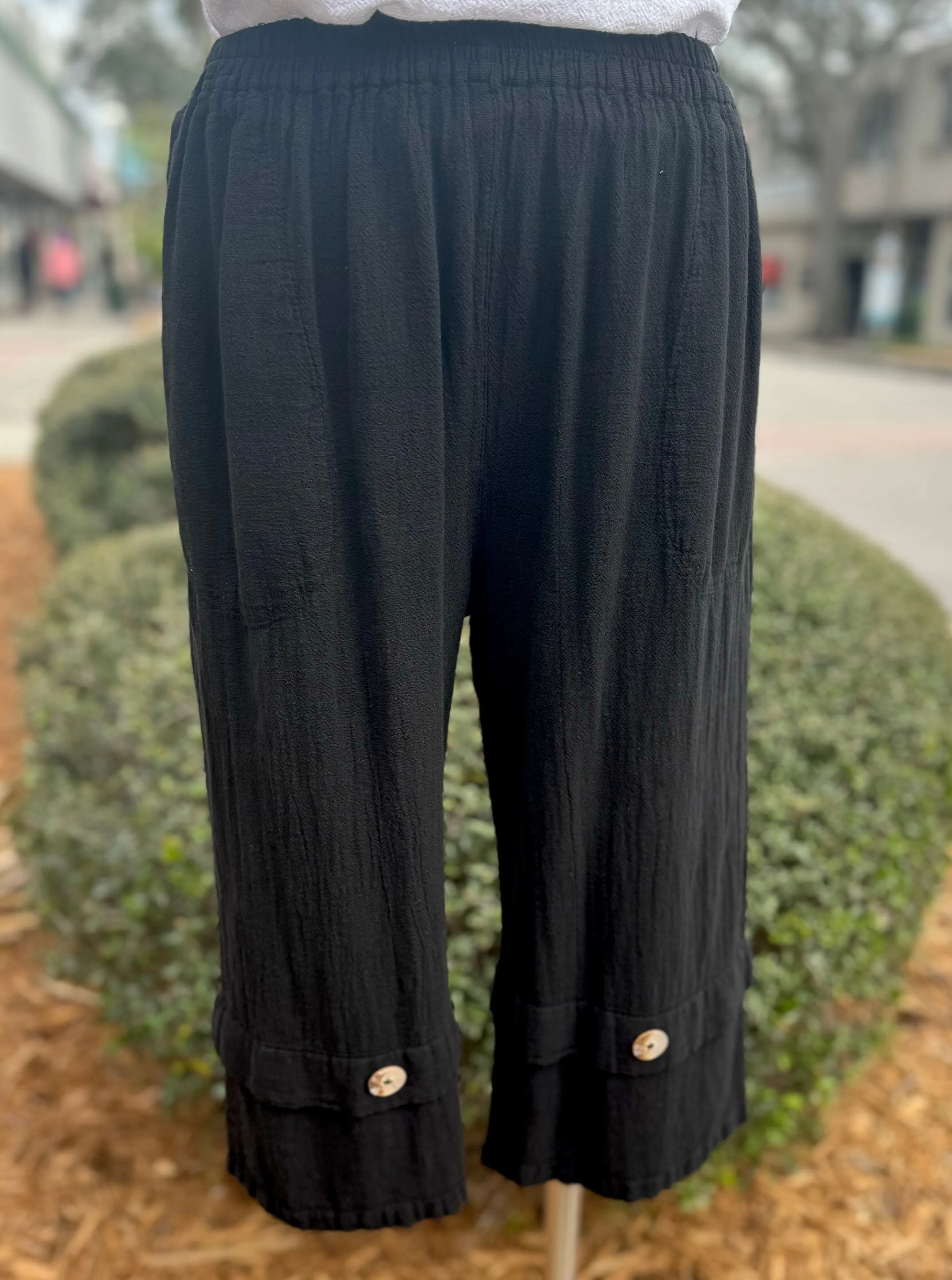 Gail Capri Pant with Pockets! 100% Cotton Gauze
