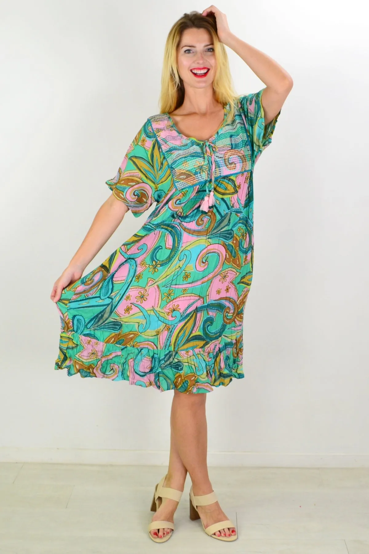 Mennagio Boho Bib Dress Tunic