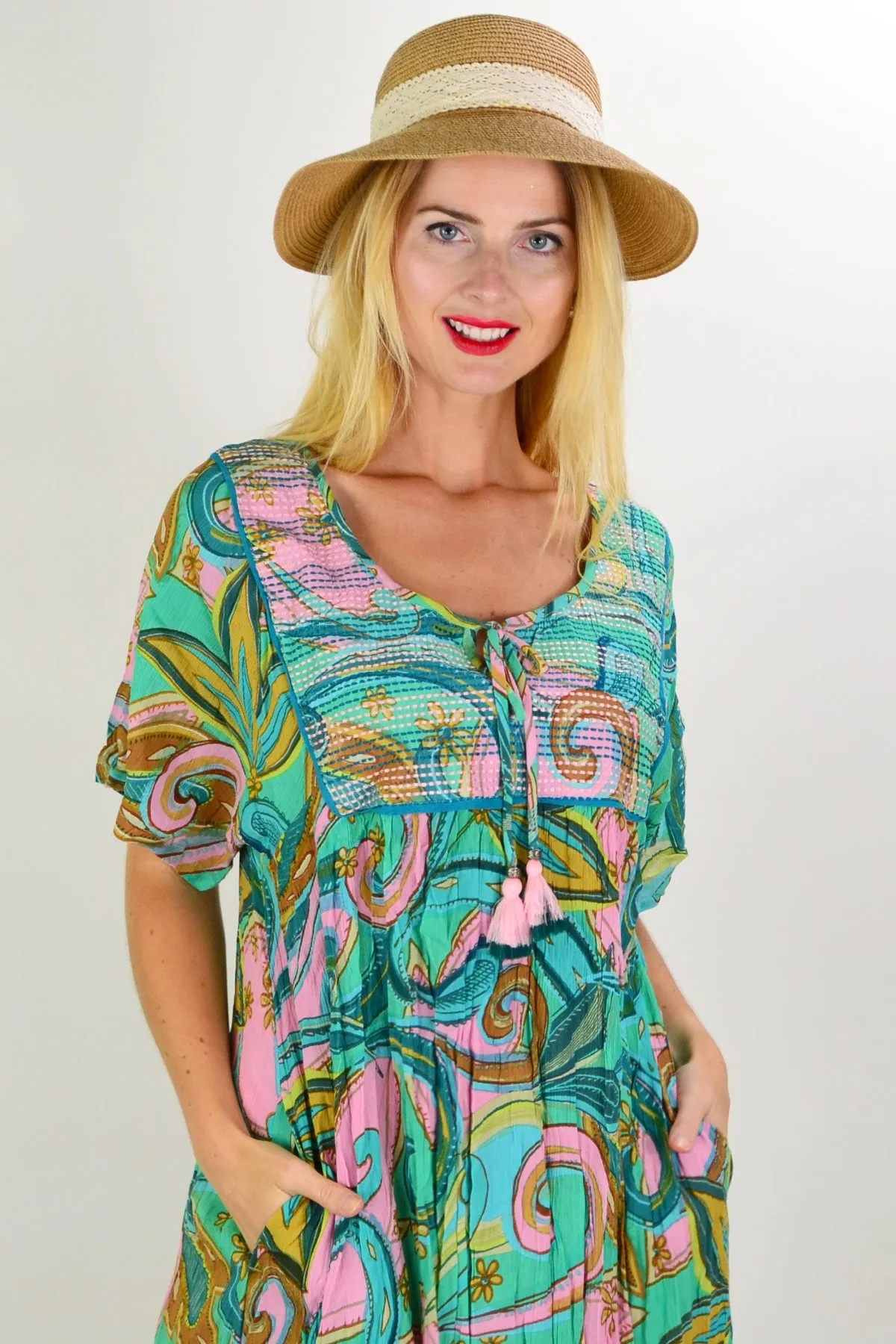 Mennagio Boho Bib Dress Tunic