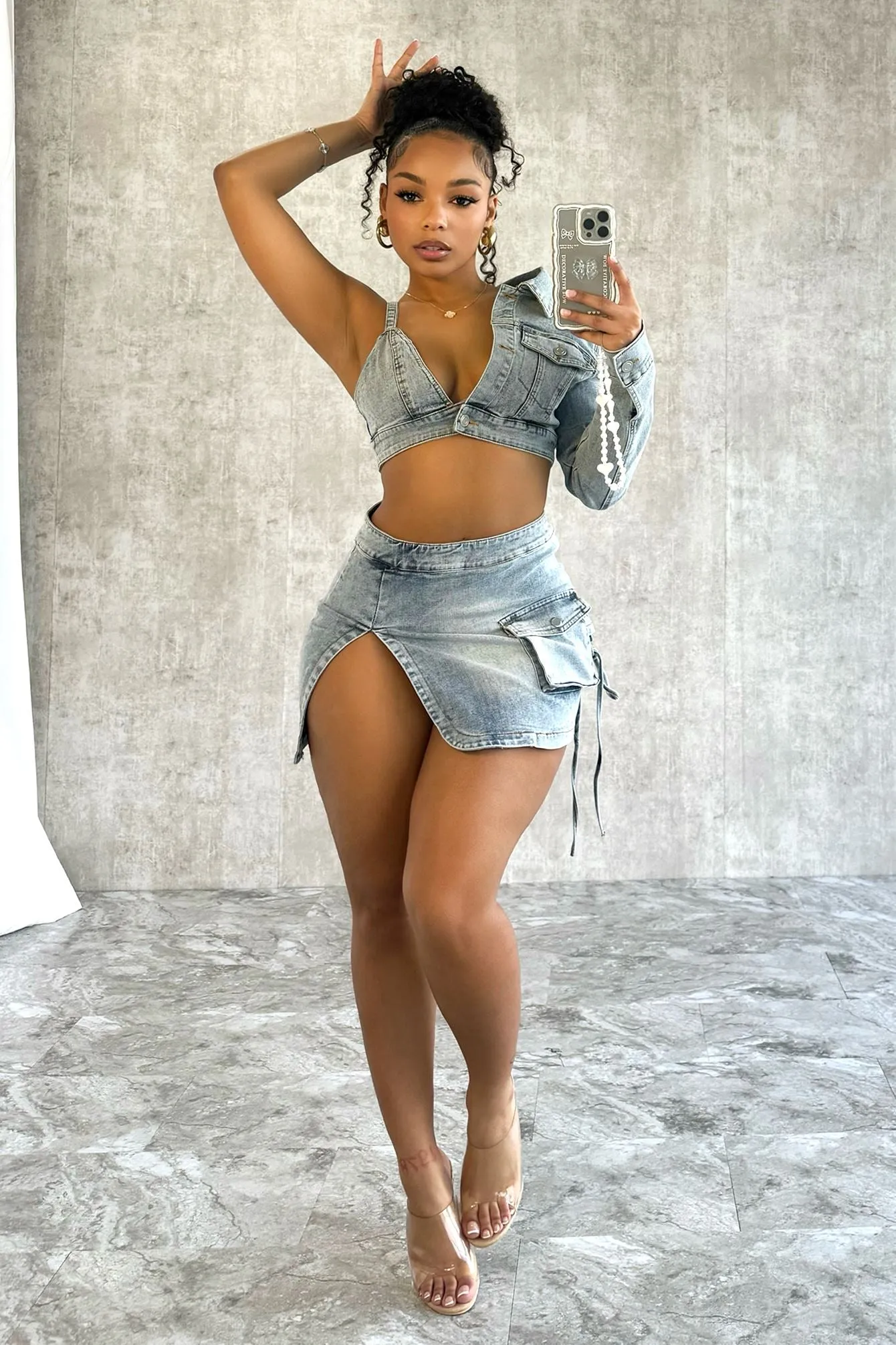 One Of Kind Denim Crop Top
