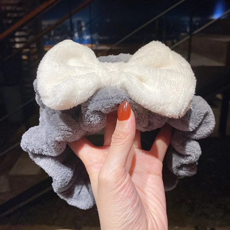 Ruoshui Wash Face Beathroom Hairband Hair Holder Warm Coral Fleece Heaband Bathroon Headwear Women Hair Accessories Headwrap