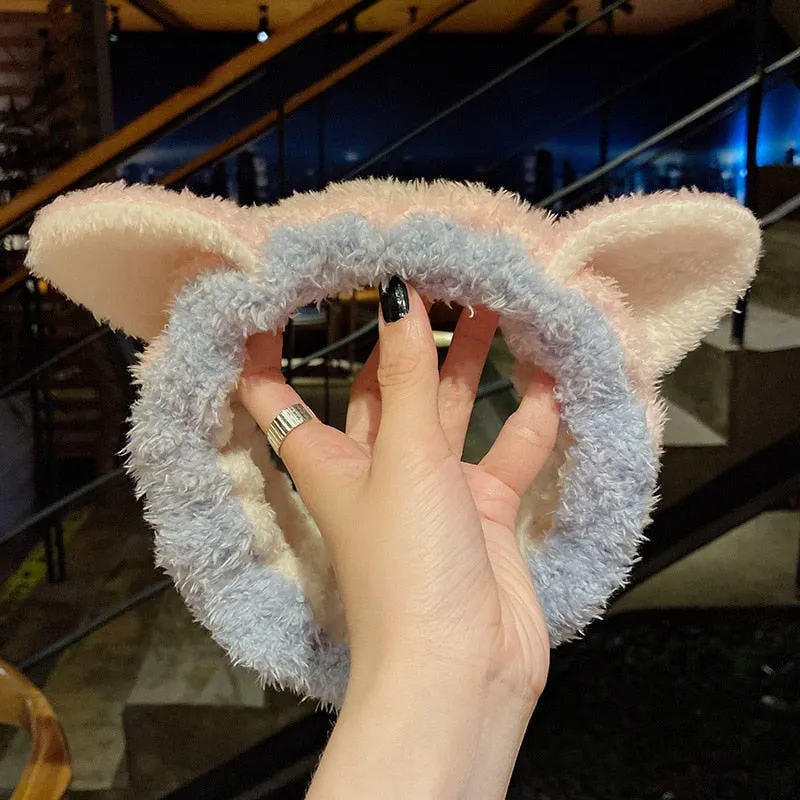 Ruoshui Wash Face Beathroom Hairband Hair Holder Warm Coral Fleece Heaband Bathroon Headwear Women Hair Accessories Headwrap