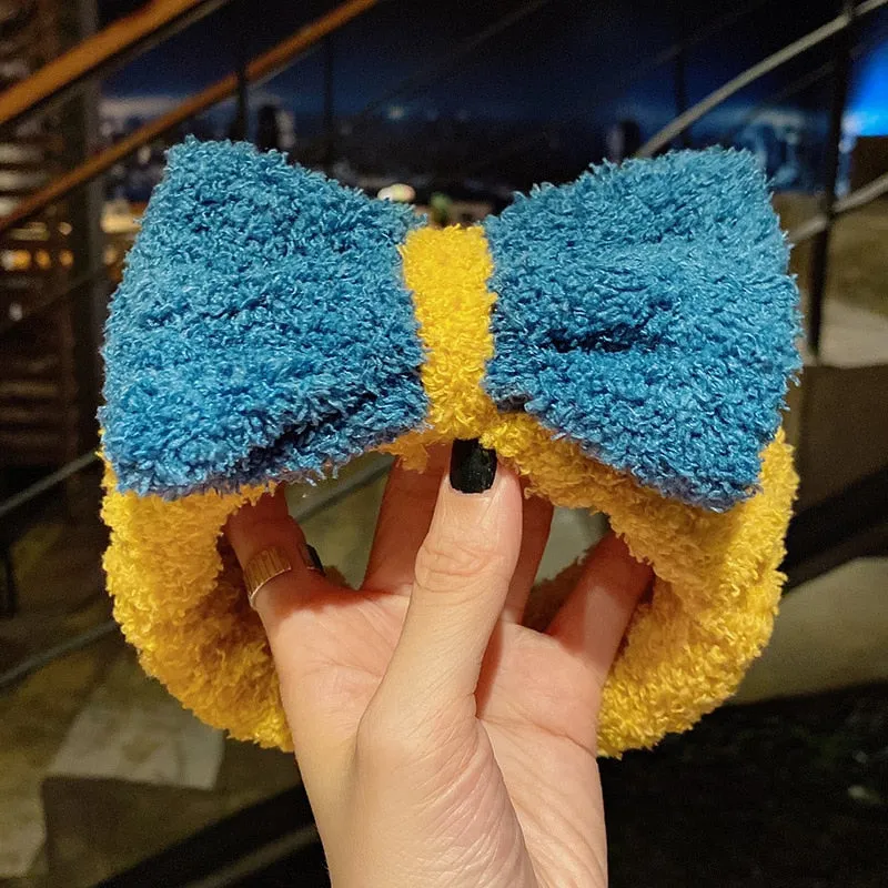 Ruoshui Wash Face Beathroom Hairband Hair Holder Warm Coral Fleece Heaband Bathroon Headwear Women Hair Accessories Headwrap