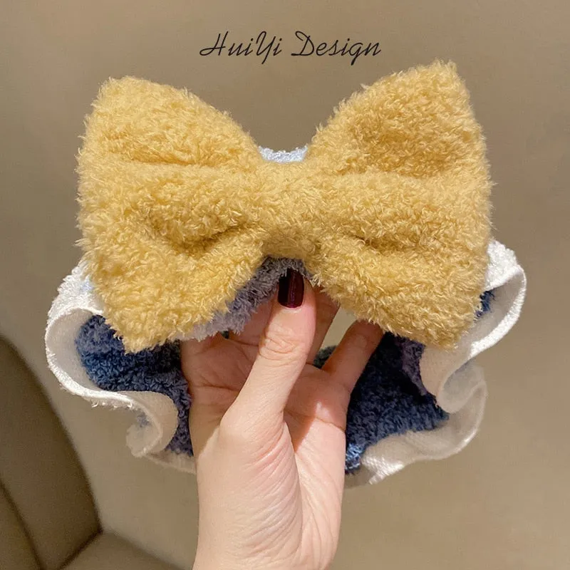 Ruoshui Wash Face Beathroom Hairband Hair Holder Warm Coral Fleece Heaband Bathroon Headwear Women Hair Accessories Headwrap