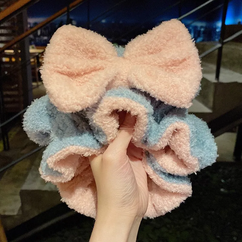 Ruoshui Wash Face Beathroom Hairband Hair Holder Warm Coral Fleece Heaband Bathroon Headwear Women Hair Accessories Headwrap