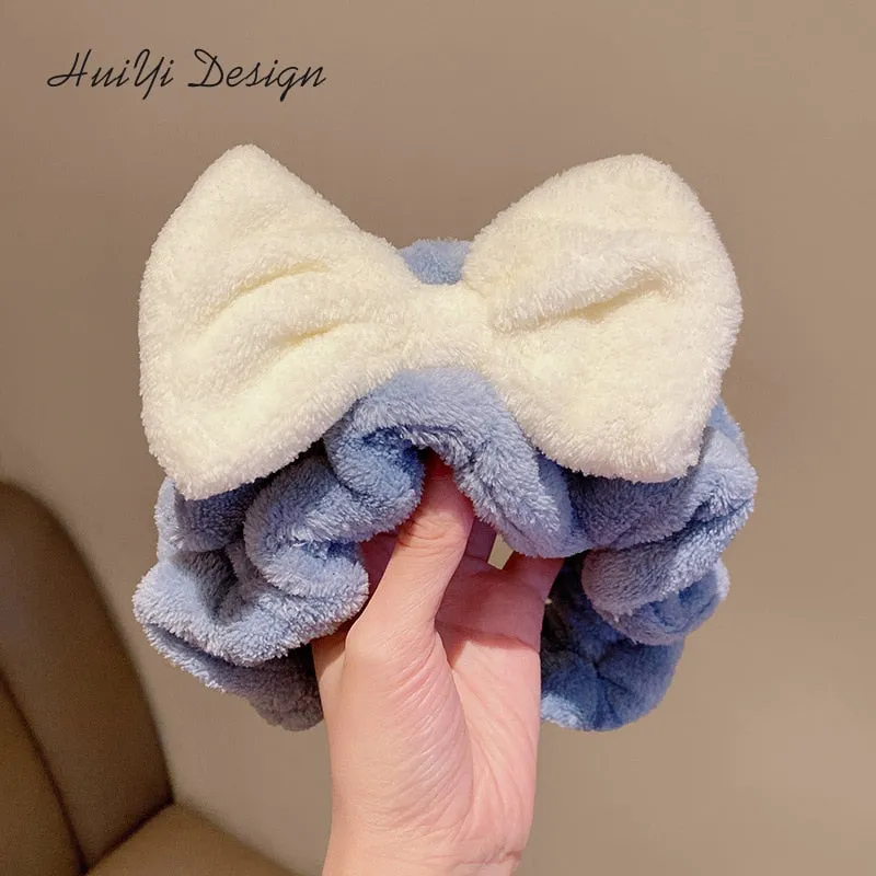 Ruoshui Wash Face Beathroom Hairband Hair Holder Warm Coral Fleece Heaband Bathroon Headwear Women Hair Accessories Headwrap