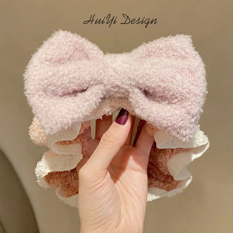 Ruoshui Wash Face Beathroom Hairband Hair Holder Warm Coral Fleece Heaband Bathroon Headwear Women Hair Accessories Headwrap