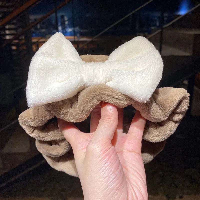 Ruoshui Wash Face Beathroom Hairband Hair Holder Warm Coral Fleece Heaband Bathroon Headwear Women Hair Accessories Headwrap