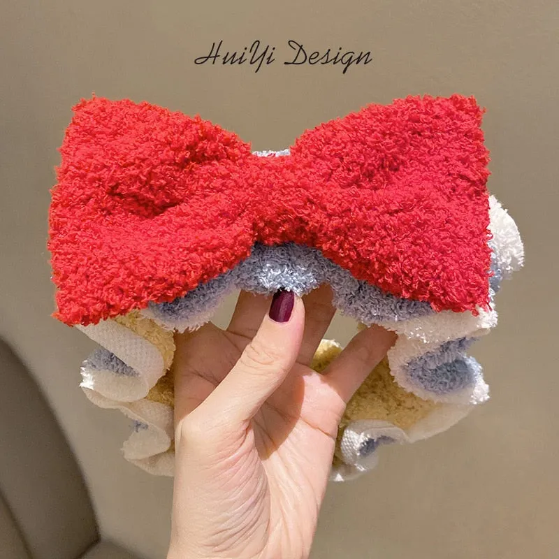 Ruoshui Wash Face Beathroom Hairband Hair Holder Warm Coral Fleece Heaband Bathroon Headwear Women Hair Accessories Headwrap