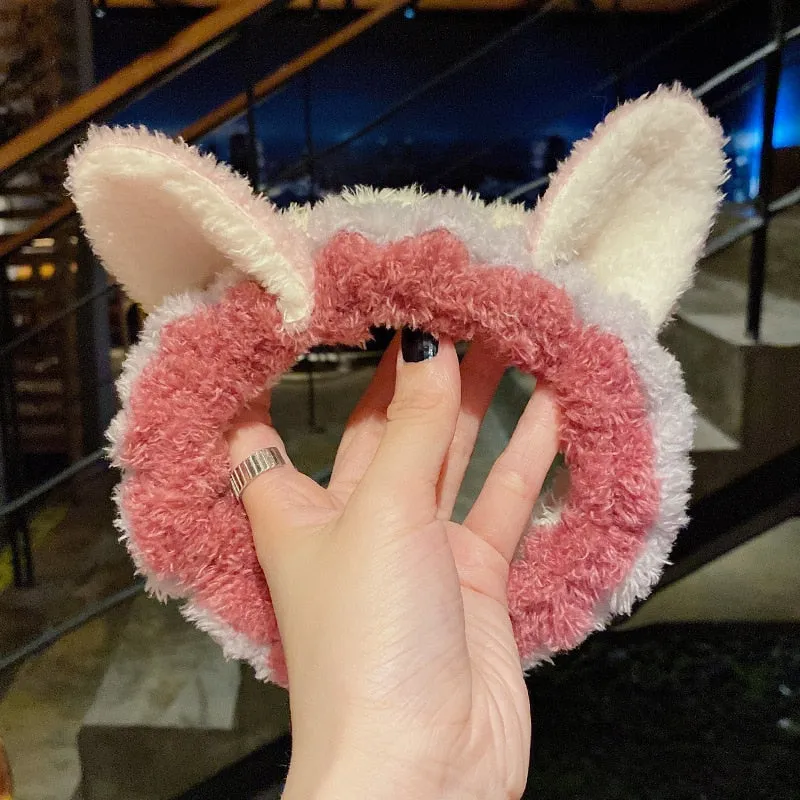 Ruoshui Wash Face Beathroom Hairband Hair Holder Warm Coral Fleece Heaband Bathroon Headwear Women Hair Accessories Headwrap