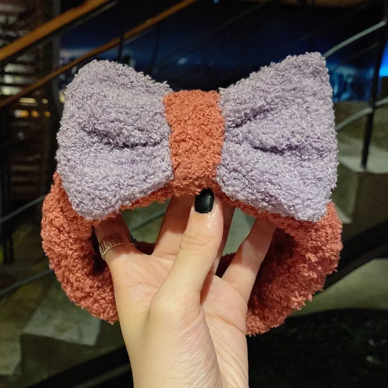 Ruoshui Wash Face Beathroom Hairband Hair Holder Warm Coral Fleece Heaband Bathroon Headwear Women Hair Accessories Headwrap