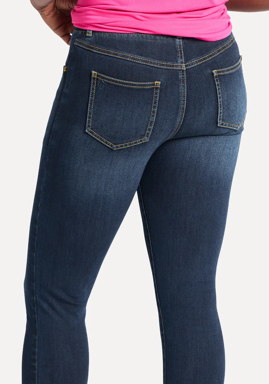 Skinny-Leg | 4-Pocket Betabrand Yoga Denim (Dark Vintage Wash)