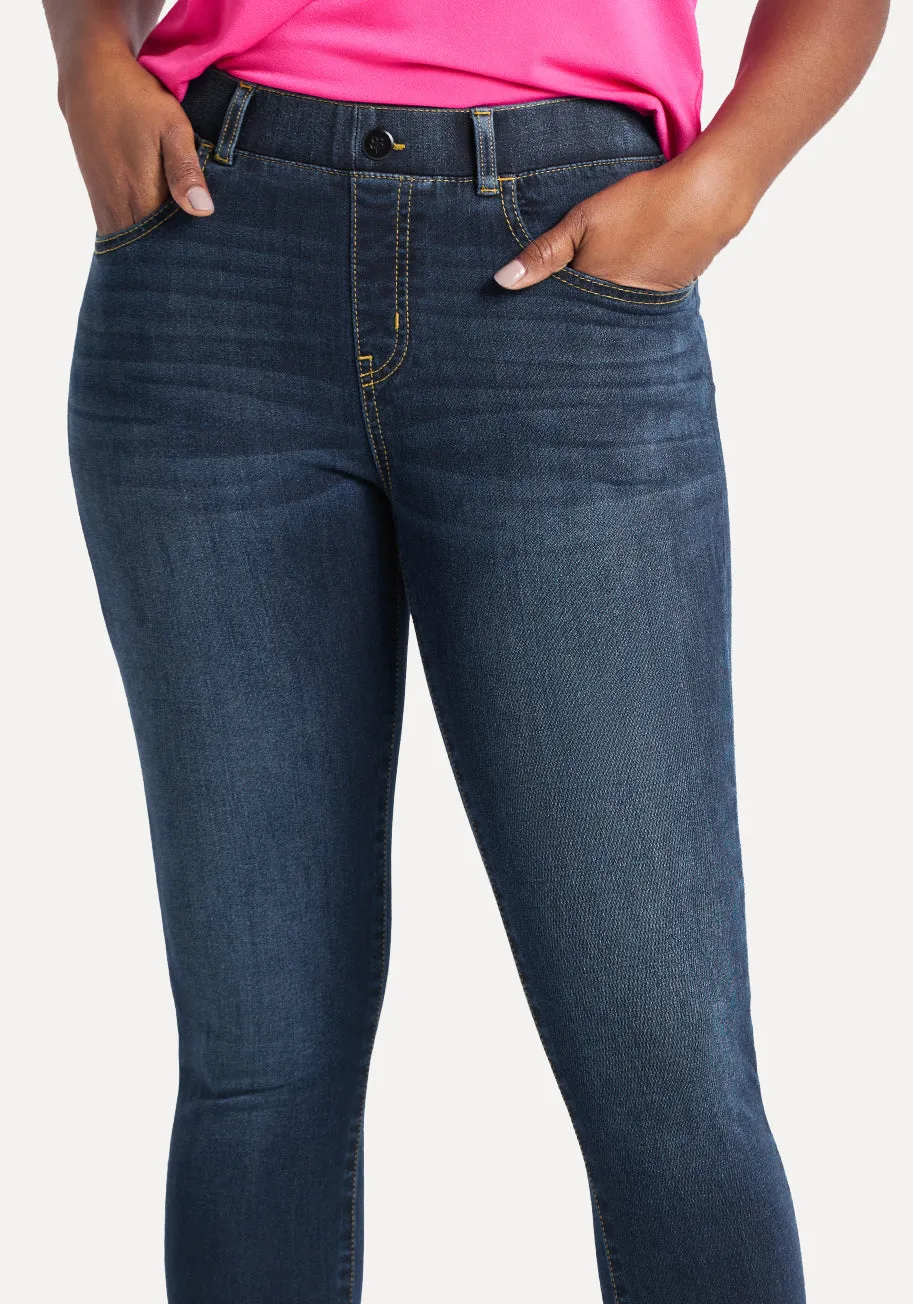 Skinny-Leg | 4-Pocket Betabrand Yoga Denim (Dark Vintage Wash)