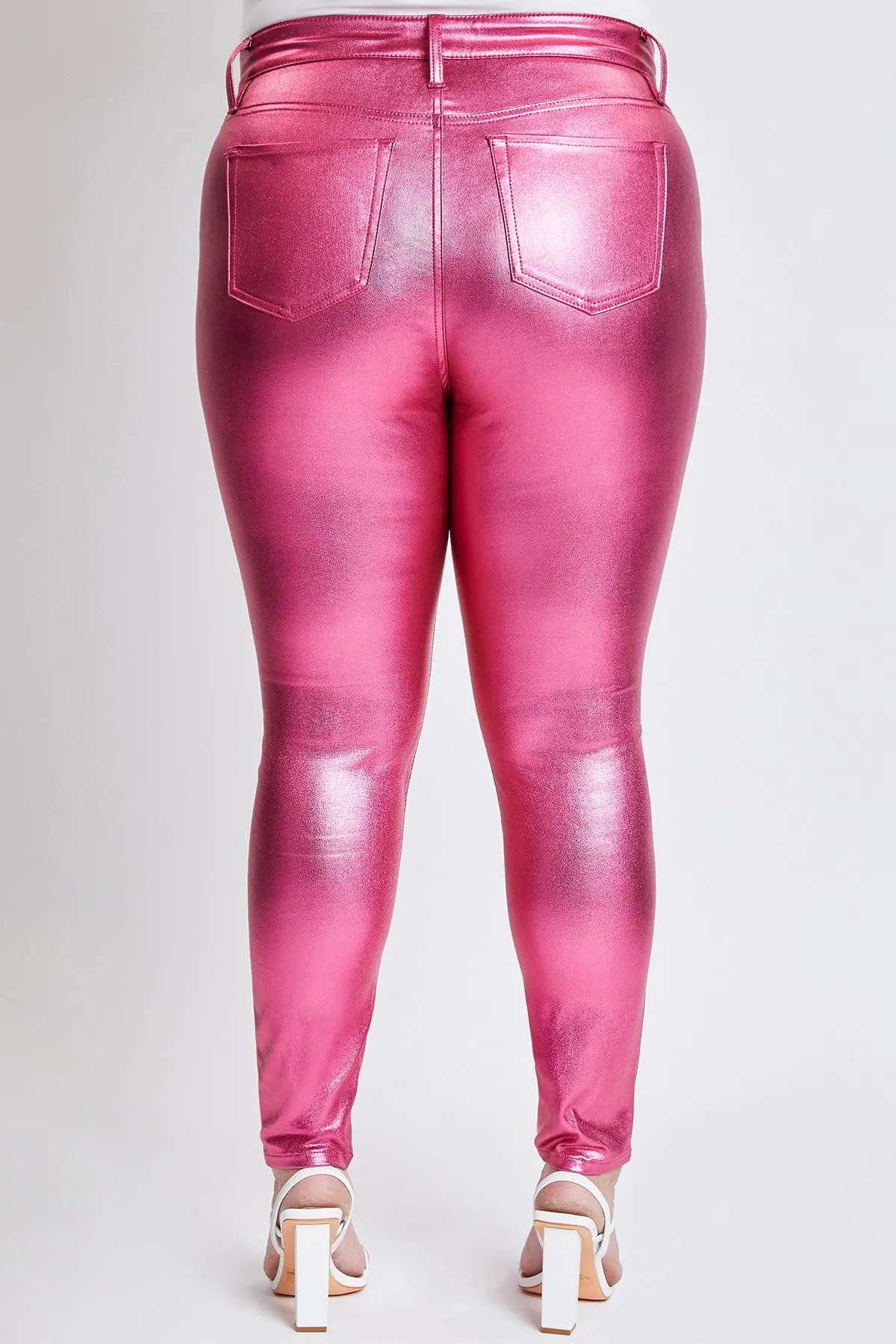 Women´s Plus High-Rise Metallic Hyperstretch Skinny Jean, Hot Pink